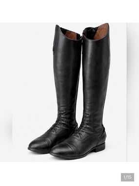 TREDSTEP Donatello III TALL
Black LEATHER Riding BOOTS
Slim Calf SIZE 37 US 6.5